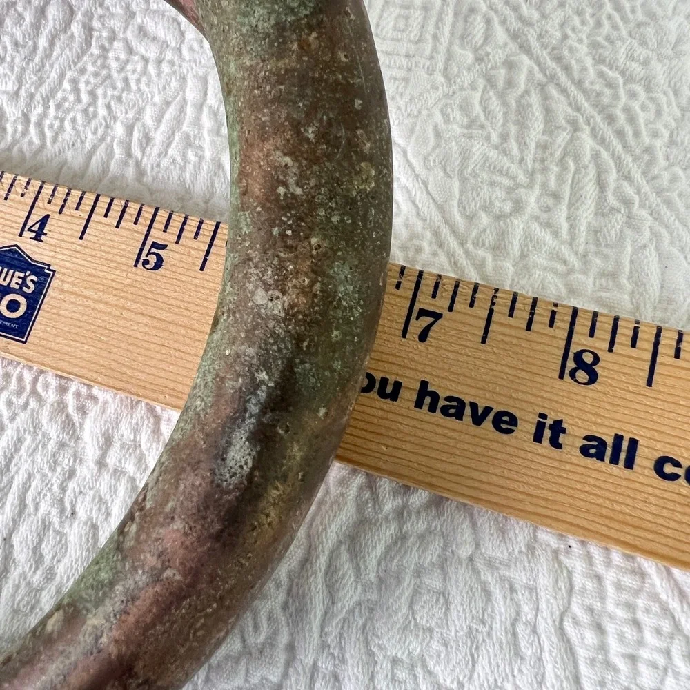 Unbranded Hunting Horn OS Unisex Vintage Copper Patina Equestrian Fox Hunt Decor